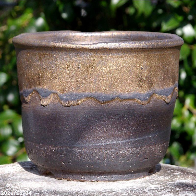 信楽焼 植木鉢 手びねり 高級な蛙目粘土使用 金彩ビードロ中深鉢 7号 外径21 5cm 高さ16 5cm サナサービス 送料無料 Kk 522 石田精華園 Yahoo 店 通販 Yahoo ショッピング