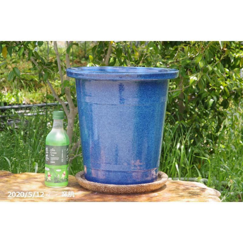 信楽焼 植木鉢 生子懸崖鉢 10号 受皿9号（27cm）セット（4色有