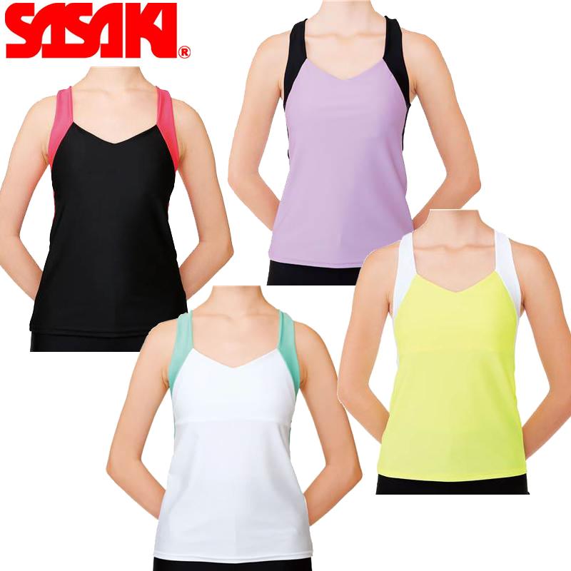 SASAKI ササキ クロスバックトップ ルーズFIT・カップポケット付き