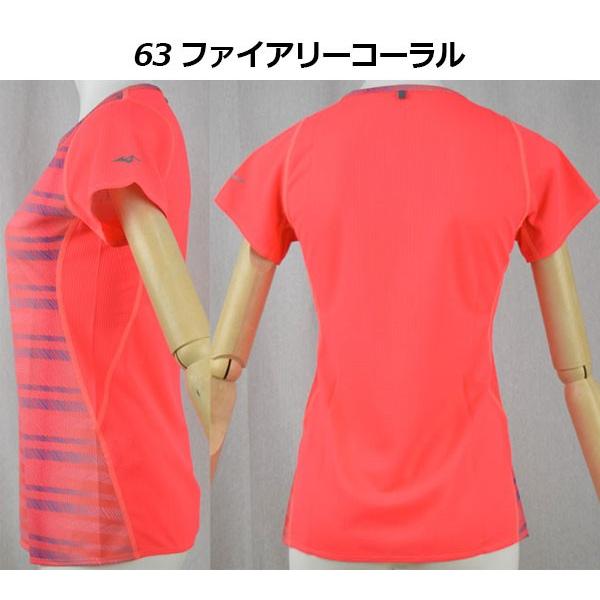 ミズノ MIZUNO レディース ウィメンズ  Tシャツ 半袖 ドライエアロフローTシャツ ランニングシャツ J2MA9211｜ishidasports｜03