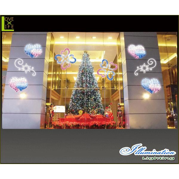 ACR-HET-WP【LED】【大型商品】LEDクリスタル ツインハート【ハート】【ラブ】【ダブル】【ブルー】【ピンク】【モチーフ】【イルミネーション_2
