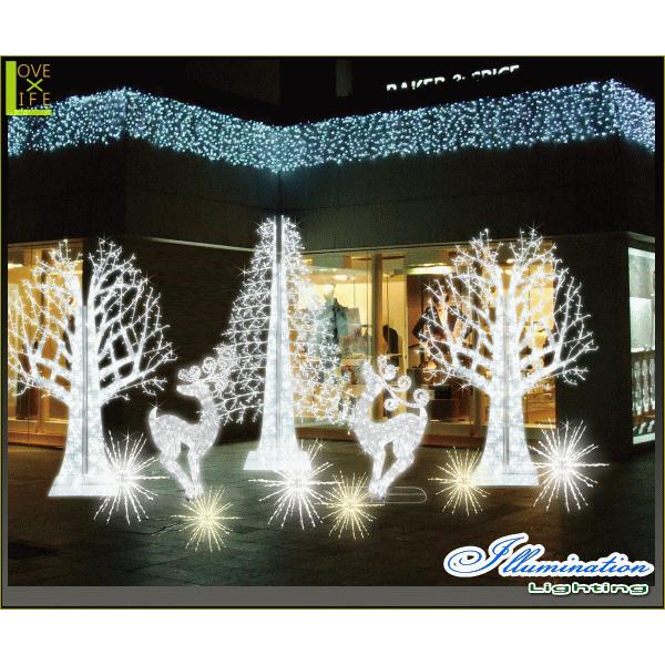 【LED】【ALS-TR(A)ZEL-4】【大型商品】LEDストリング ゼルツリー【4枚】【ツリー】【クリスマスツリー】【ホワイトツリー】【モチーフ】【イルミネーション】…の画像