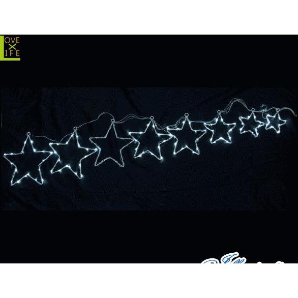 8LDCM071【イルミネーション】LED スター8連【星】【流星】【つらら】【スター】【流れ星】【吊るし】【2Ｄ】【装飾】【飾り】【アート】【輝き】