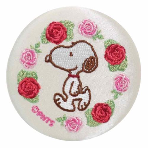 スモSNAP3422 【スヌーピー】【SNOOPY】刺繍ミラー【ホワイト】【白