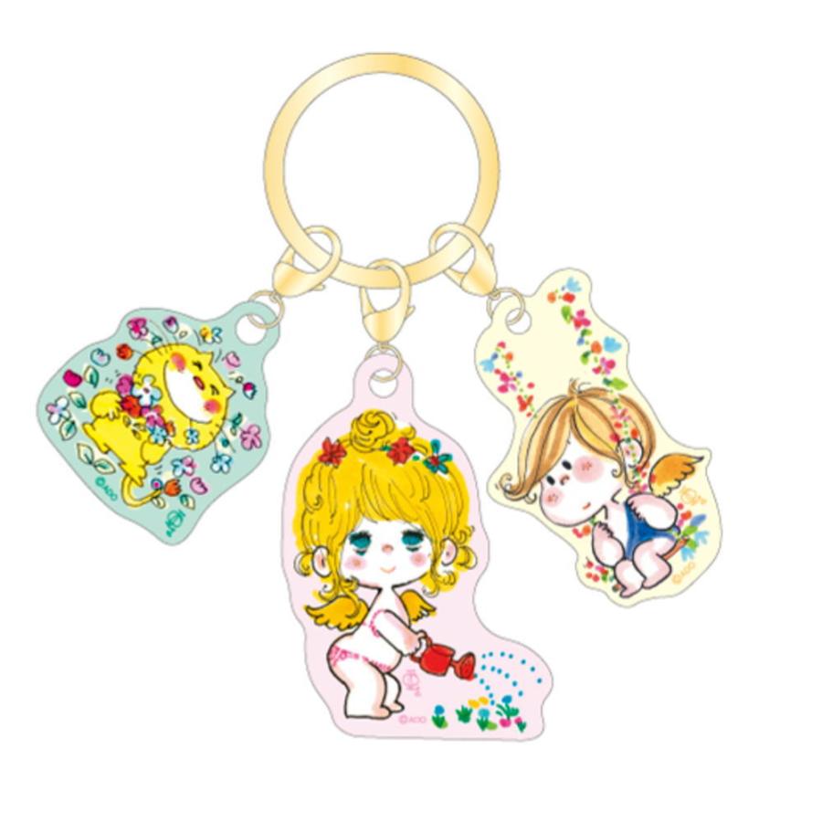 ティMA-5546472AN 【ADO MIZUMORI】【水森亜土】3チャームキーホルダー