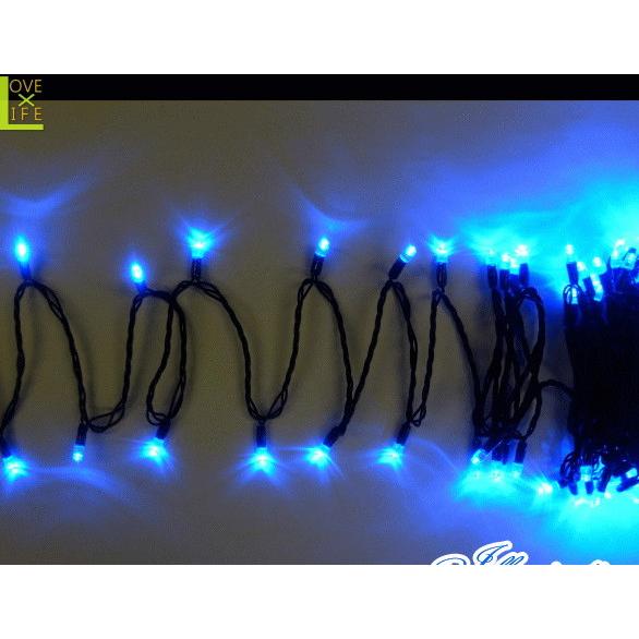 SP100B【イルミネーション】LED ストレートライト【100球】【ブルー】【工事用】【ブラックコード】【LEDライト】【ストレート】【電飾】【装飾