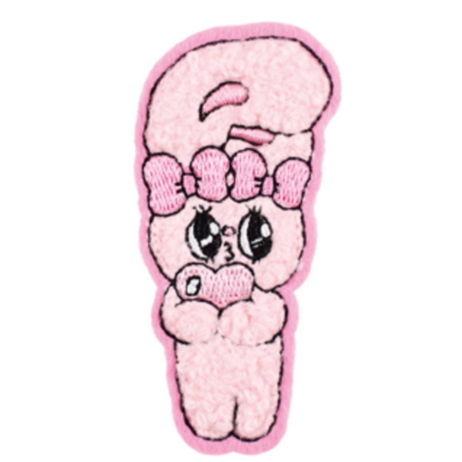 ティEB-5546746HT 【エスターバニー】モコモコ刺繍ステッカー【ハート