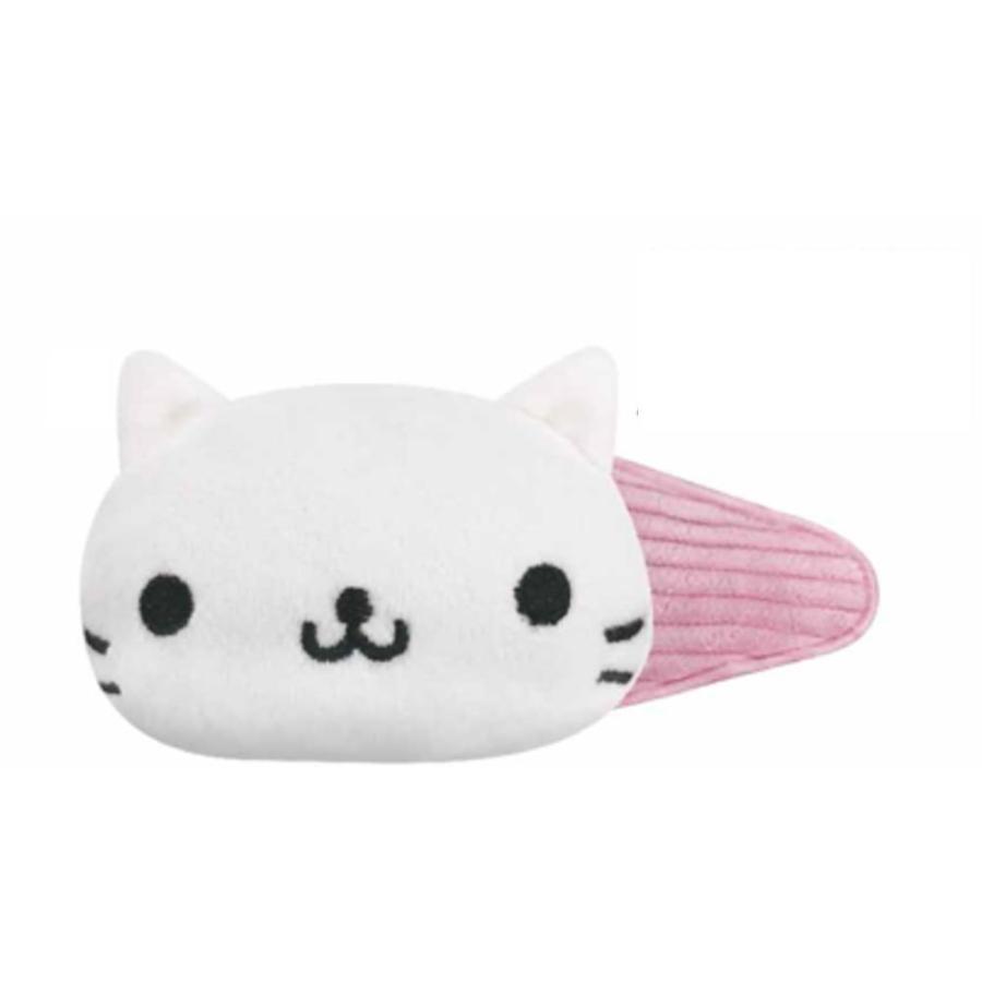ぐでねこチャンとチェック柄ボタン　くすみ　ピンク　ヘアクリップ　サバトラ アイK-5232B にゃんにゃんにゃんこ ドデカパッチンねこ 動物 アニマル