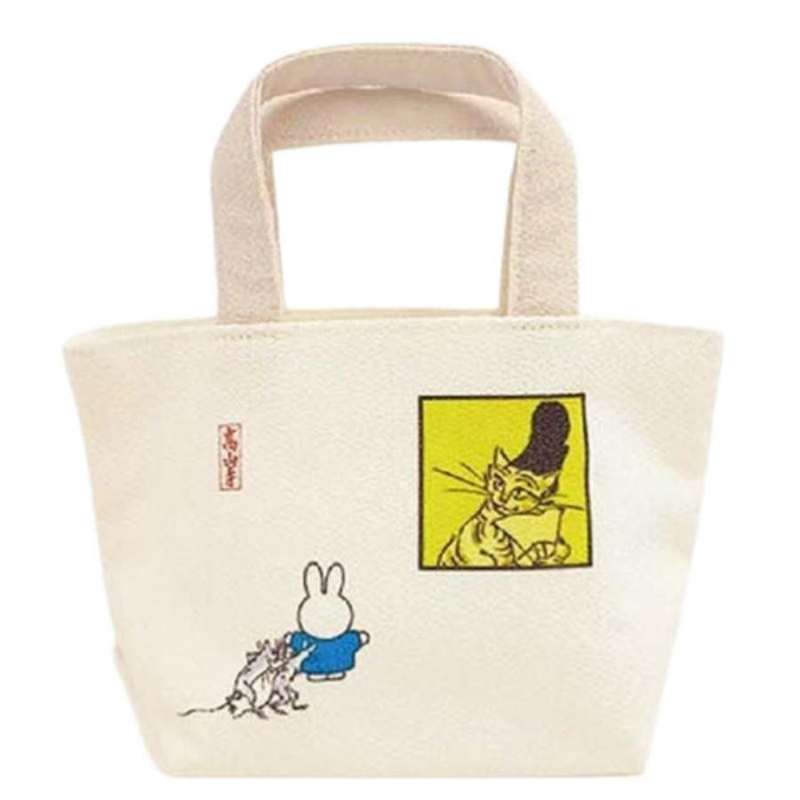 マリDBC-298 【日本製】 miffy×鳥獣戯画 ミニトートバッグA ミッフィー