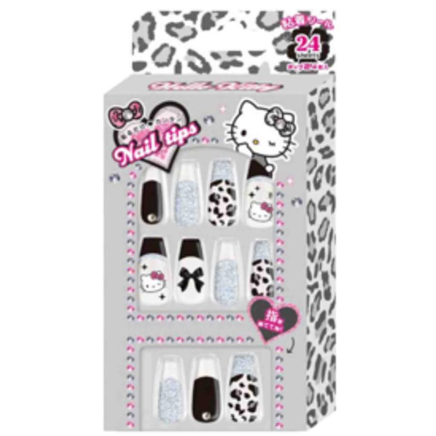 クラ134857 サンリオキャラクターズ ネイルチップグレー ヒョウ柄