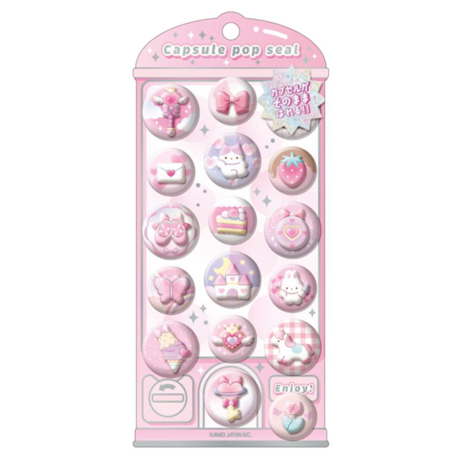 カミ230366 【送料無料】 オリジナル カプセルポップシールぴんくぽっ
