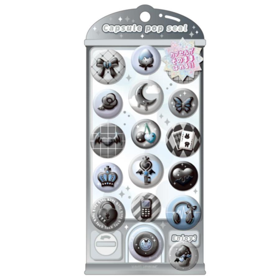 カミ230371 オリジナル カプセルポップシールくろいろぽっぷ