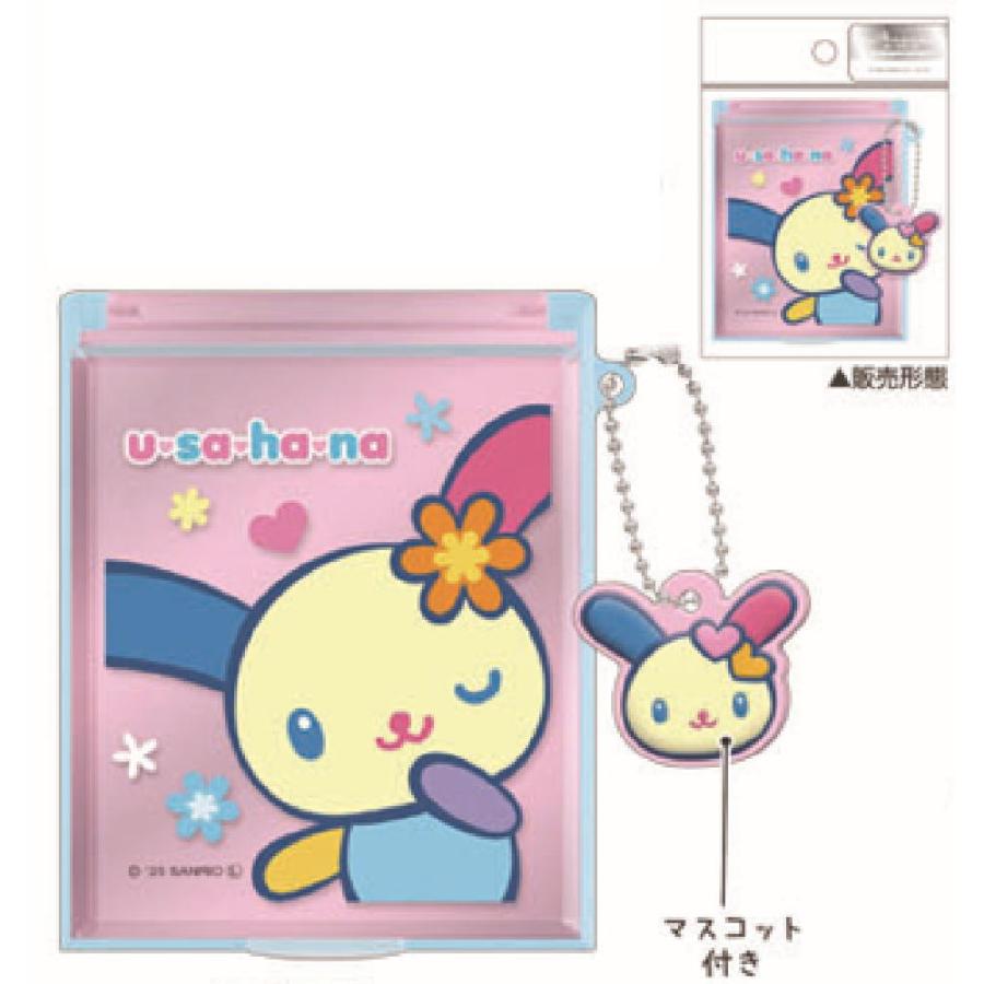 レア☆ 新品 サンリオ ウサハナ 卓上ミラー キラキラミラー ピンク クラ135540 【日本製】 サンリオキャラクターズ マスコット付きMサイズ