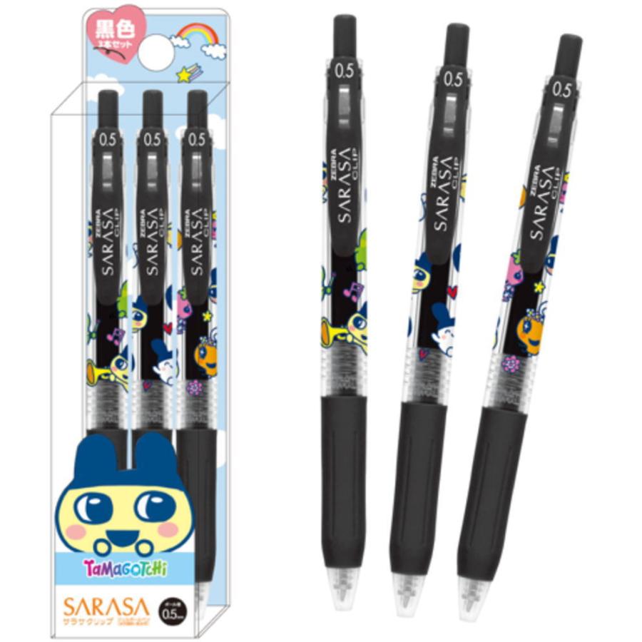 カミ230059 【日本製】 たまごっち SARASAクリップボールペン3本セット