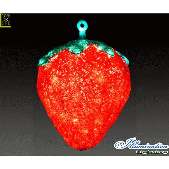 ACR-FR-SB【イルミネーション】ストロベリー【イチゴ】【フルーツ】【果物】【果実】【あめ】【LED】【クリスタル】【電飾】【モチーフ】【クリスマ