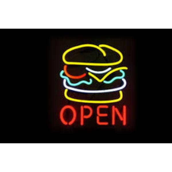【ネオン】バーガーオープン【OPEN】【オープン】【ハンバーガー】【ファーストフード】【カフェ】【ネオンライト】【電飾】【LED】【ライト】【サイ