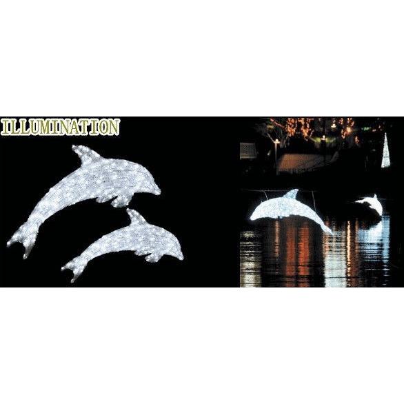 6zak888【イルミネーション】【大型商品】LED クリスタルグロー ジャンプドルフィン【ホワイト】【L】【イルカ】【3D】【クリスマス】【ILLU