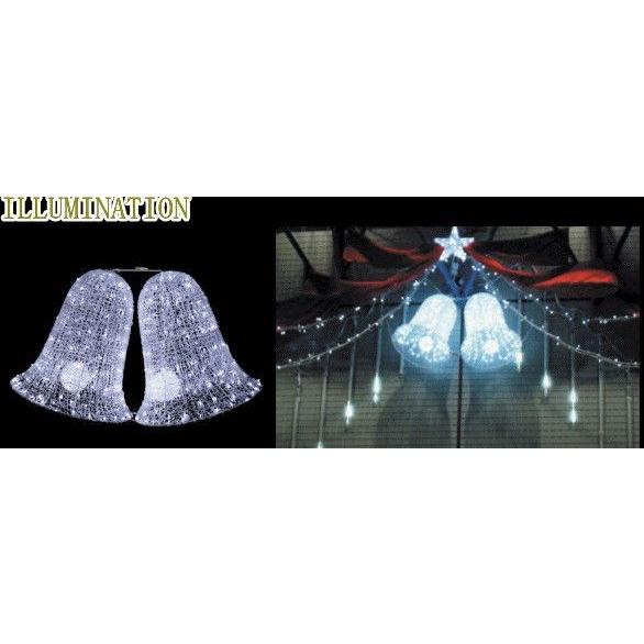 6zak926【新作イルミネーション】LED クリスタル ホワイトビッグベル【ツインベル】【L】LEDイルミネーション　クォリティーの高いイルミネーシ