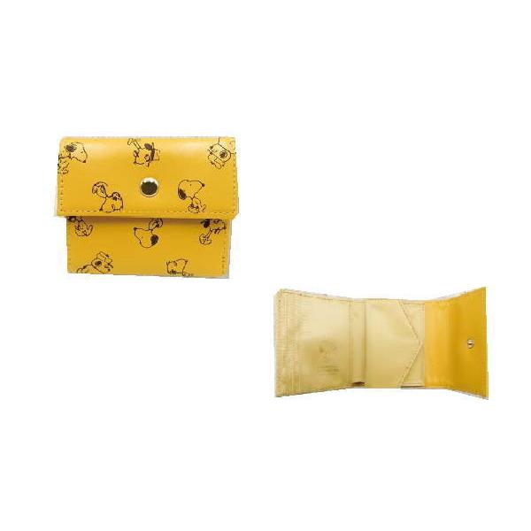マリspcq 036 スヌーピー Snoopy コンパクトハーフ財布 Ye エンボス ピーナッツ ウッドストック すぬーぴー アニメ キャラクター 超特価sale開催