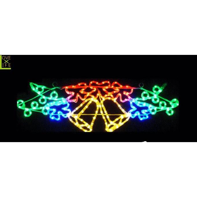 8zak742【30 】【LEDライト】【大人気】LED　リボンベル【リボン】【ベル】リボンとベルのコラボ♪かわいいリースのようなイルミネーションでか