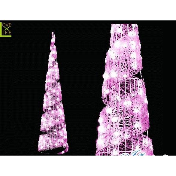 9zak240【イルミネーション】【大型商品】LEDクリスタル スパイラルコーン【L】【チェリーピンク】【塔】【コーン】【結晶】【アート】【輝き】【電