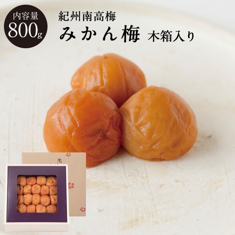 紀州南高梅 みかん梅 塩分5％ 木箱 800g 梅干し 梅干 国産 南高梅 高級