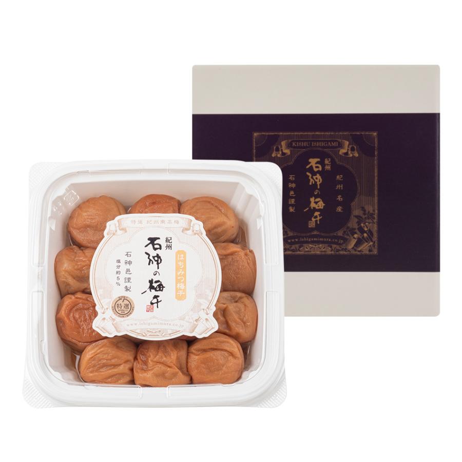 【石神邑 紀州南高梅】はちみつ梅干 [塩分5％]ペット容器＋化粧箱 800g |  | 01