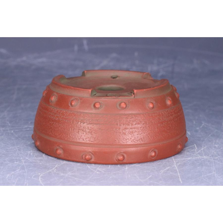 内閣総理大臣賞受賞作家 平田美芸作「美芸朱泥切立上下鋲打切足太鼓式