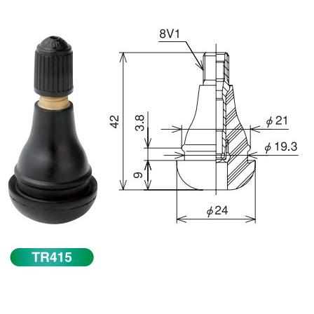 LT,農機具用 スナップインバルブ 太平洋工業製 TR-415 4個セット