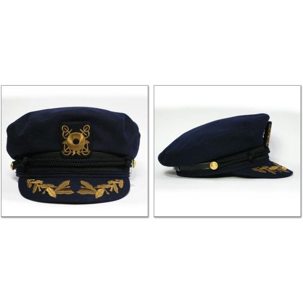 オーナーズシーマン 山吹色ワッペン キャプテンマリン 船長帽 大きい