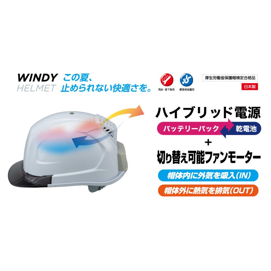 トーヨーセフティー 送風機内蔵遮熱ヘルメット No.399FSH-S