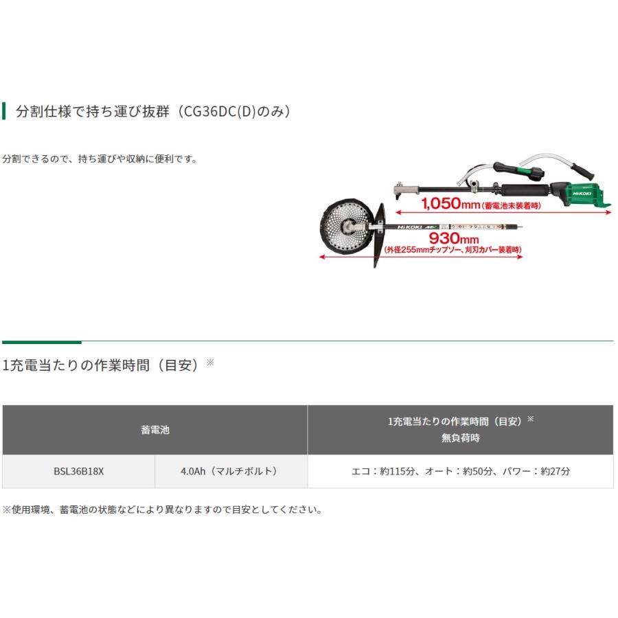 HiKOKI（ハイコーキ） マルチボルト 36V コードレス刈払機 CG36DC(WPZ