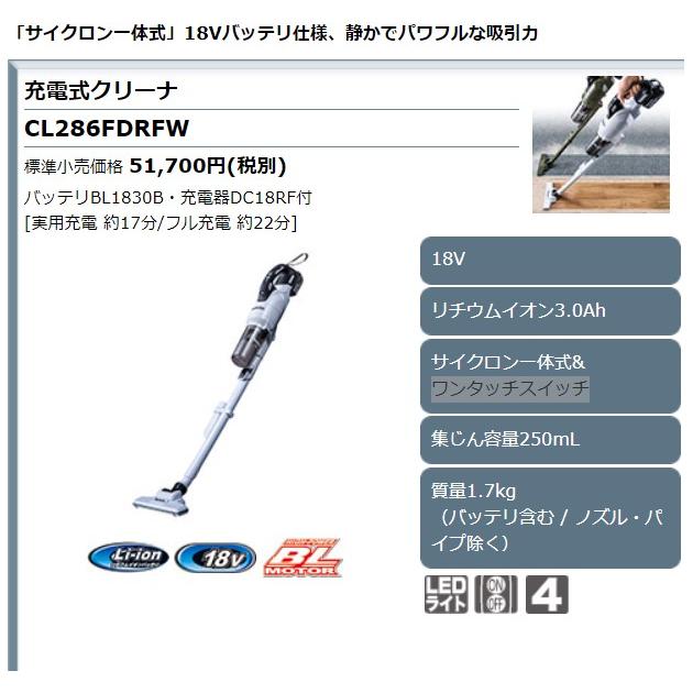 マキタ（makita） 6.0Ah仕様 18V 充電式クリーナ CL286FDRFO オリーブ