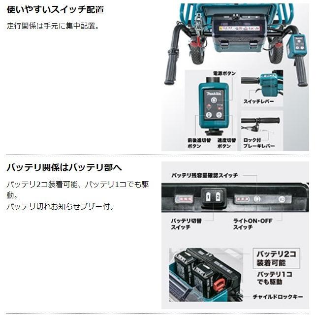 マキタ 18V 充電式運搬車 パイプフレームセット品付 CU180DZN 反射板(リフレクタ)付 ＋ A-65470 パワーソースキット1 A-61226｜ishikana｜06