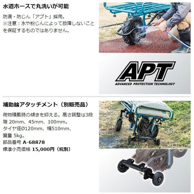 マキタ 18V 充電式運搬車 パイプフレームセット品付 CU180DZN 反射板(リフレクタ)付 ＋ A-65470 パワーソースキット1 A-61226｜ishikana｜09