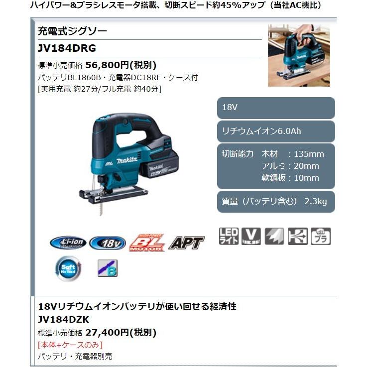 マキタ 18V 充電式ジグソー JV184DZK 本体+ケースのみ(バッテリ・充電