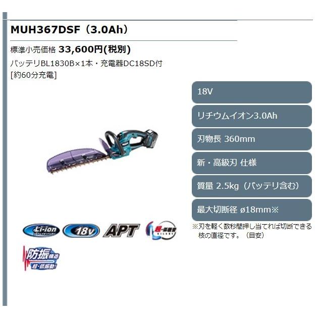 マキタ 18V 充電式生垣バリカン MUH307DZ 本体のみ(バッテリ・充電器別売) 刈込幅300mm 新・高級刃仕様｜ishikana｜03