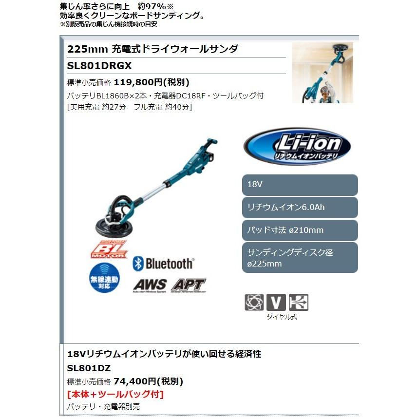 マキタ（makita） 18V 225mm 充電式ドライウォールサンダ SL801DZ 本体
