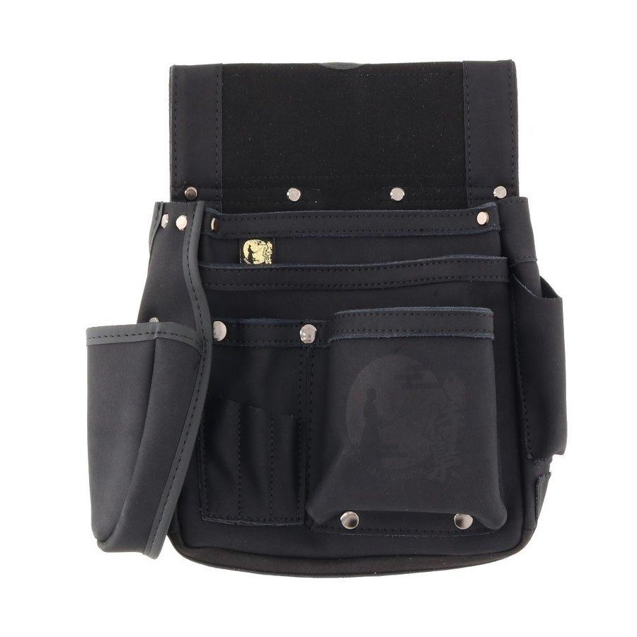 侍BLACK × ふくろ倶楽部 SRBF-9 釘袋 墨坪差付 腰袋 : 石田金物 侍BLACK × ふくろ倶楽部 SRBF-9 釘袋 墨坪差付 腰袋 : 石田金物