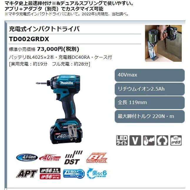 マキタ 40Vmax 充電式インパクトドライバ TD002GDXAP オーセンティックパープル (バッテリBL4025×2本・充電器DC40RA・ケース付) :TD002GDXAP:石田金物 - 通販 - Yahoo!ショッピング マキタ 40Vmax 充電式インパクトドライバ TD002GDXAP オーセンティックパープル (バッテリBL4025×2本・充電器DC40RA・ケース付) :TD002GDXAP:石田金物 - 通販 - Yahoo!ショッピング