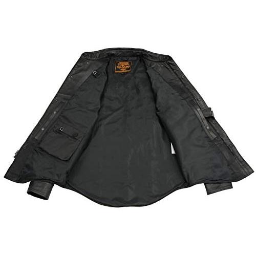割引送料込み Milwaukee Leather LKM1601 メンズ ブラック 軽量 レザースナップフロントシャツ Sサイズ X-Large ブラック LKM1601BLK