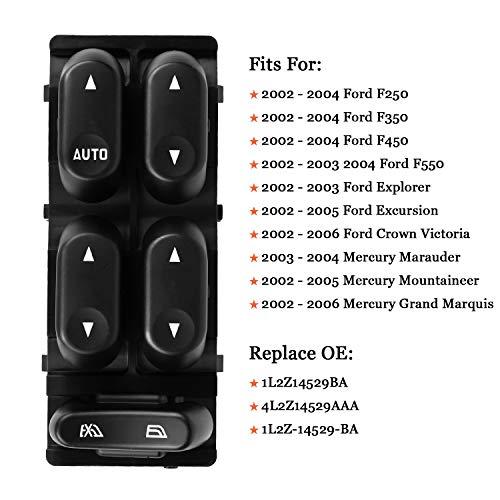 運転席側マスターパワーウィンドウスイッチ フォード F250 F350 F450 F550 2002, 2003, 2004, Ford