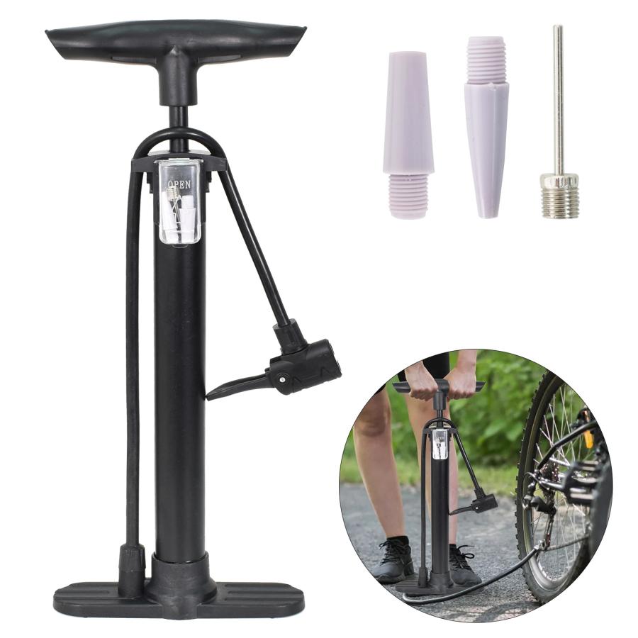 Universal Bicycle Pump、Bike Floor Pump、160 PSIポータブルマニュアルエアポンプ、自転車、ボール