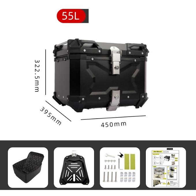 バイク リア ボックス アルミ トップケース 45L (ブラック) 中古品 中古美品リアボックス バイクリアボックス 45l トップケース