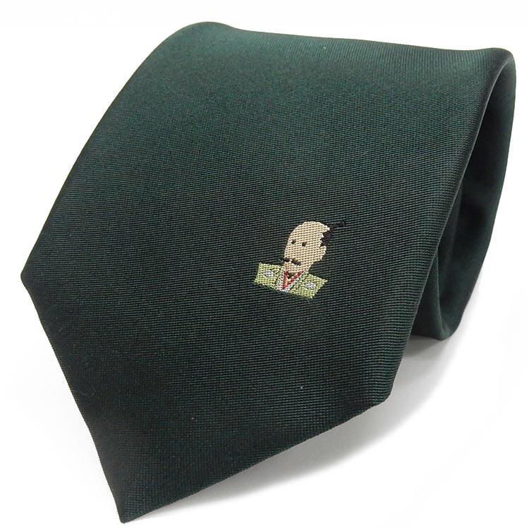 ネクタイ 「天下布武」 愛西/織田信長 ふじやま織 シルク100％ 深緑×黄