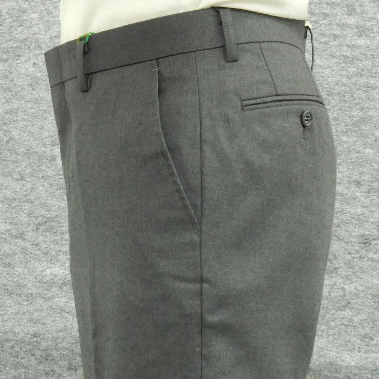 秋冬 ノータック「すっきり」スラックス 日本製 グレー/無地 ビジネス