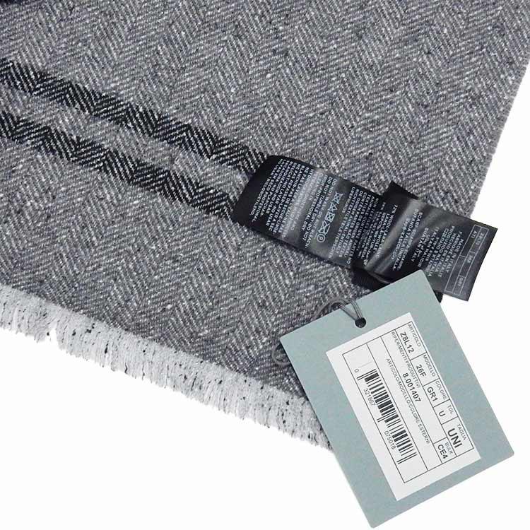 ＊極美品＊エルメネジルド・ゼニア ウール 100 マフラー ボルドー グレー ZEGNA Ermenegildo Zegna イタリア製マフラー グレー系