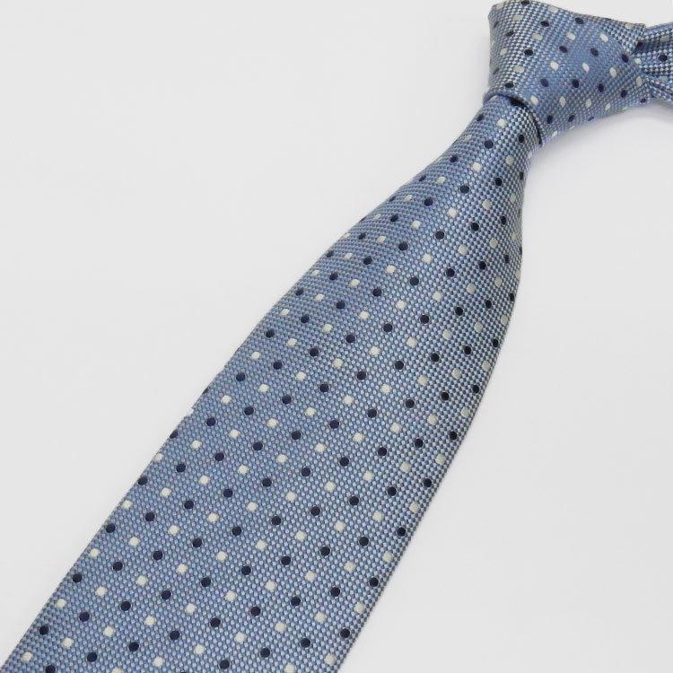 美品　Ermenegildo Zegna 水色 ドット　ネクタイ　イタリア製 美品 Ermenegildo Zegna 水色 ドット ネクタイ イタリア製