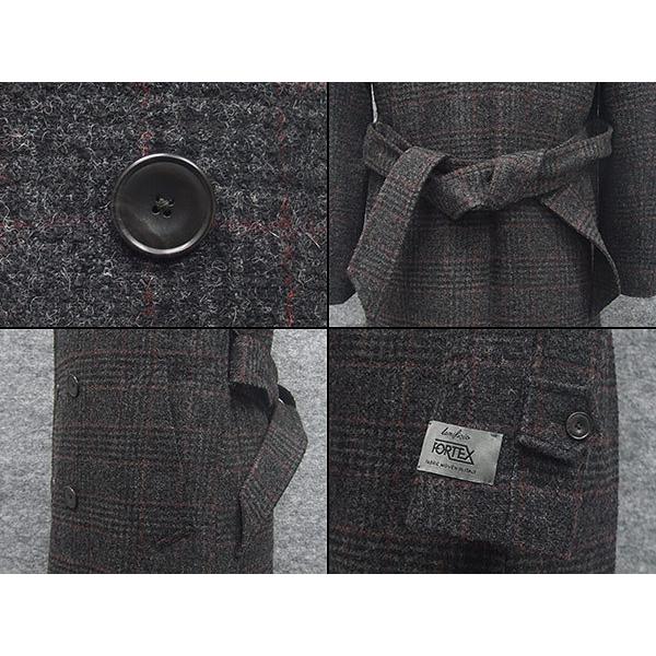 ダブルラグジュアリーコート　イタリー生地[FORTEX]　濃グレー/二重格子　[YA体〜A体対応]　スタイリッシュタイプ　メンズ  FORTEX03 ダブルラグジュアリーコート イタリー生地[FORTEX] 濃グレー/二重格子