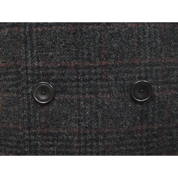 ダブルラグジュアリーコート イタリー生地[FORTEX] 濃グレー/二重格子